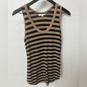 Michael Stars Tank Top Stripped Brown and Black